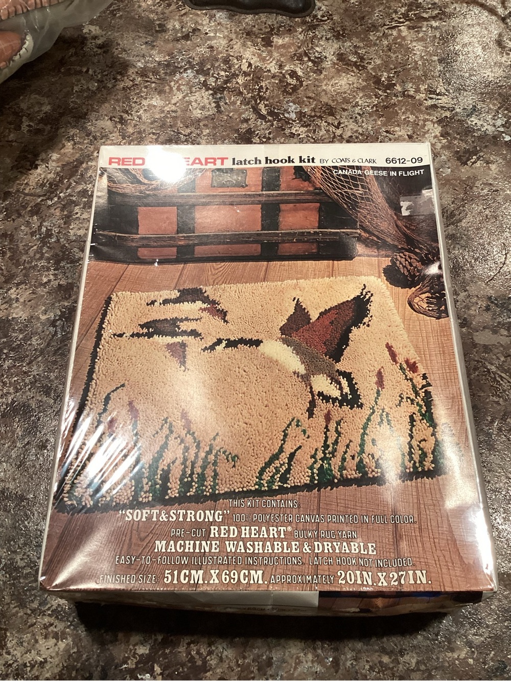 Red Heart Latch Hook Rug Kit - Canada Geese In Flight
